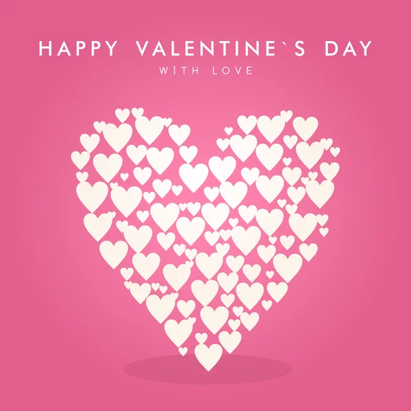Valentine's Day abstract vector background with hearts — Stock Vector
