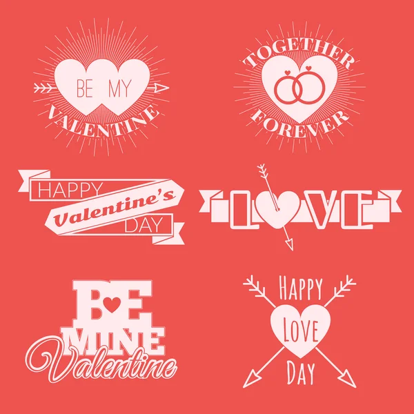 Vektor St. Valentinstag Illustration und Typografie Elemente — Stockvektor