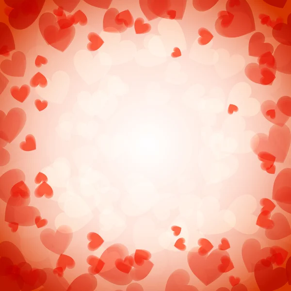 St. Valentine's Day abstract vector achtergrond met hartjes en lichten — Stockvector