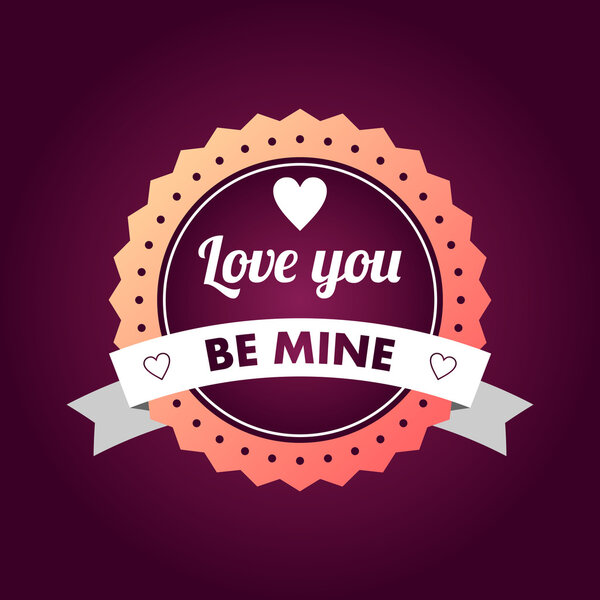 Valentine's day typography badge, stamp and design elements