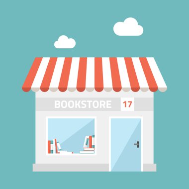 Küçük iş kavramı düz tasarım vektör çizim. Ev Shop