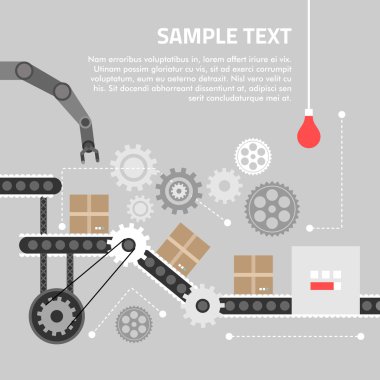 Technlology işlemi için düz tasarım konsepti. Vektör çizim web afiş ve promosyon malzemeleri için