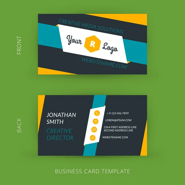 Vector modern creative and clean business card template. Flat design — Stock Vector