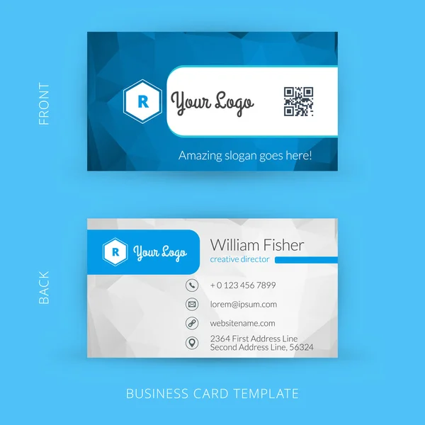 Vector modern creative and clean business card template. Flat design — Stock Vector