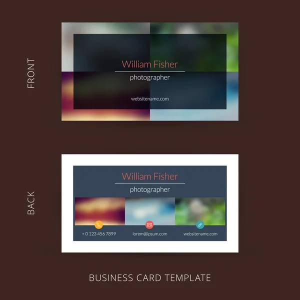 Vector moderno modelo de cartão de visita criativo e limpo. Projeto plano — Vetor de Stock