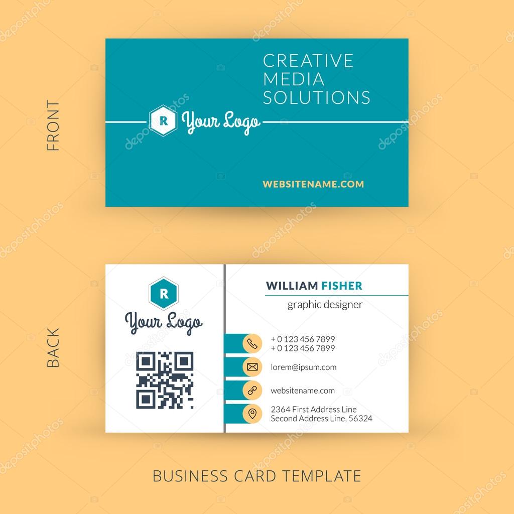 Vector modern creative and clean business card template. Flat design