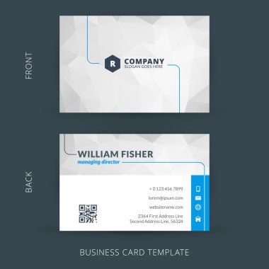 Vector modern creative and clean business card template. Flat design clipart