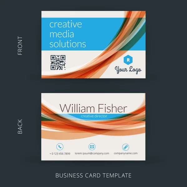 Vector modern creative and clean business card 템플릿. 플랫 무늬 — 스톡 벡터