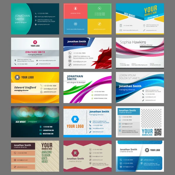 Vector set of modern creative business cards Stock Illustration