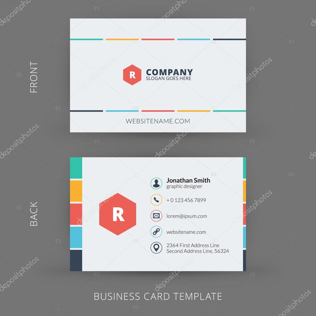 Vector modern creative and clean business card template. Flat design