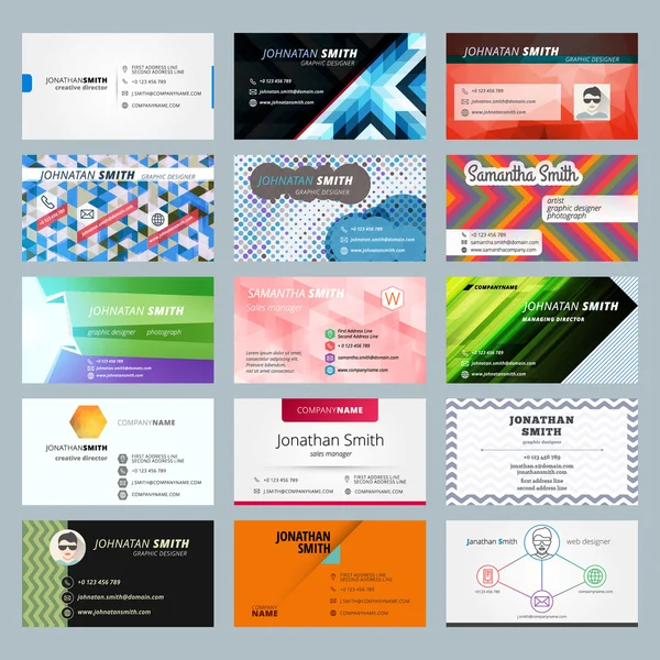 Vector set of modern creative business cards — Stock Vector