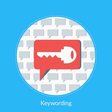 Düz tasarım konsepti Keywording için. Vektör çizim web afiş ve promosyon malzemeleri için