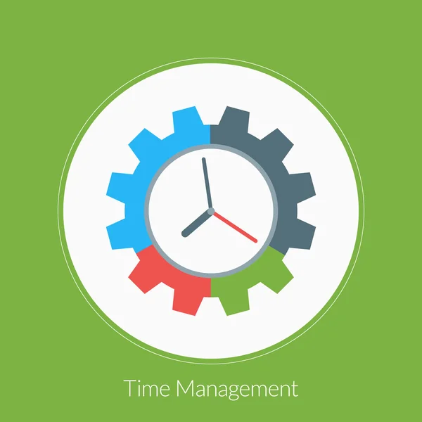 Concetto di design piatto per la gestione del tempo. Illustrazione vettoriale per banner web e materiale promozionale — Vettoriale Stock