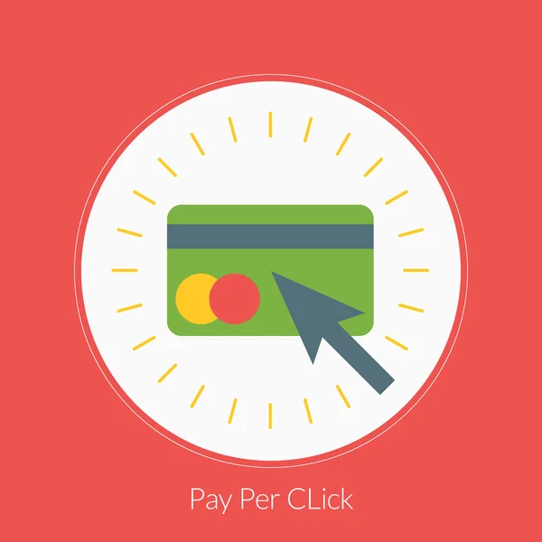 Płaska konstrukcja koncepcja dla Pay Per Click. Ilustracja wektorowa na banery i materiały promocyjne — Wektor stockowy