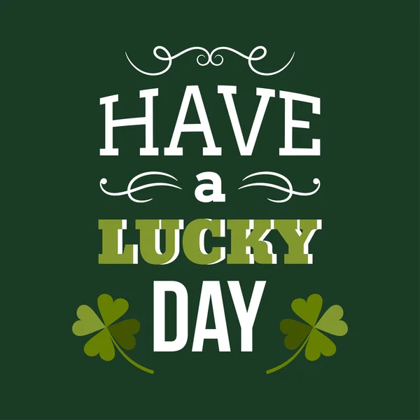 St Patricks Günü kart tasarımı. Vintage tatil rozet tasarım. Şanslı günler
