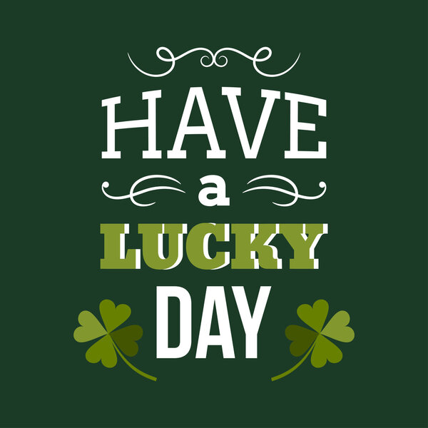 Дизайн открытки ко Дню Святого Патрика. Винтажный дизайн праздничных значков. Счастливого дня.
