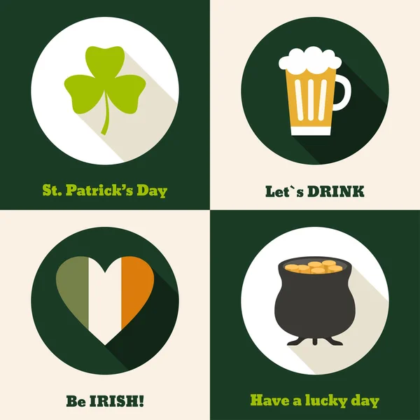 Conjunto Vecor de ilustrações e elementos de design do Dia de St. Patricks —  Vetores de Stock