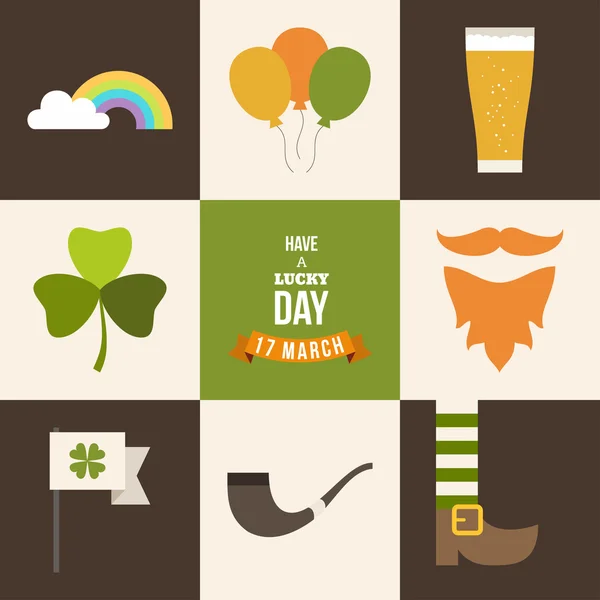 Vecor zestaw St Patricks Day ilustracje i elementy projektu — Wektor stockowy