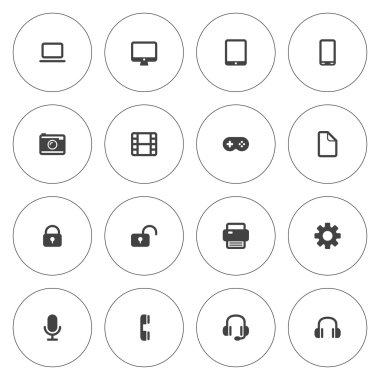 Web ve mobil oluşturmak için düz simgesi. Teknoloji simgeleri