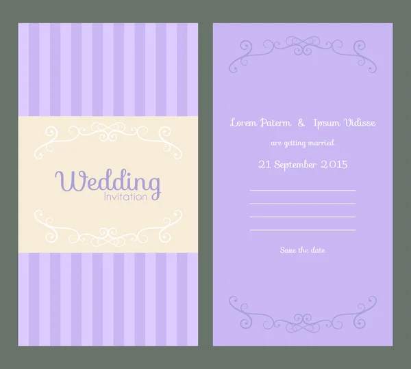 Vector design template of wedding invitation with envelope Stock Illustration