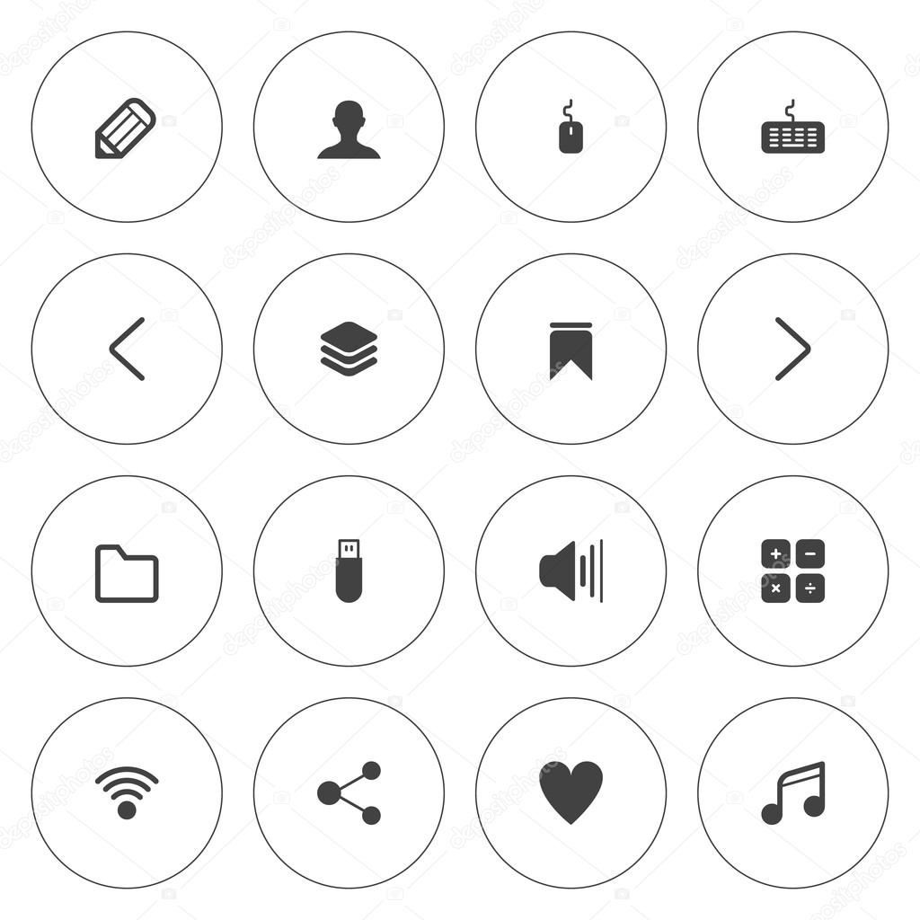 Flat icon set for web and mobile. User interface and navigation icons