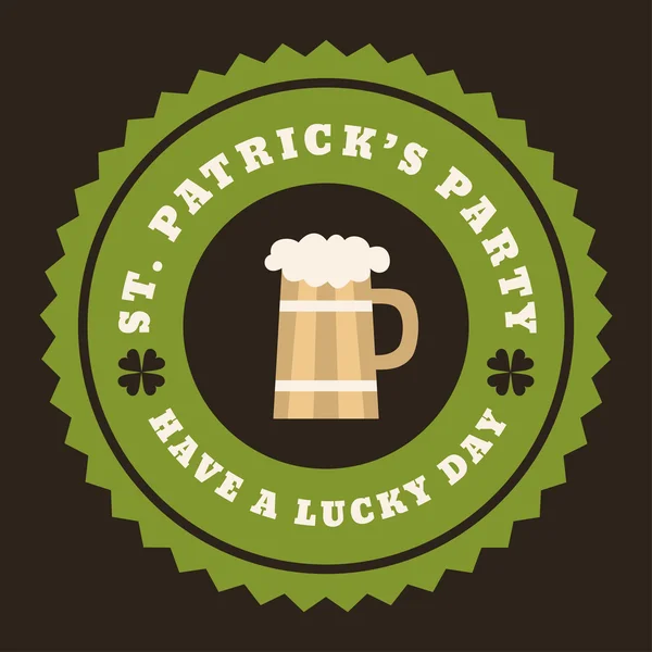 St. Patricks Day card design. Vintage holiday badge design — Stock Vector