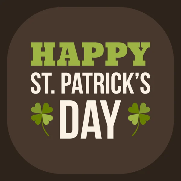 Carte St. Patricks Day. Insigne de vacances vintage design — Image vectorielle