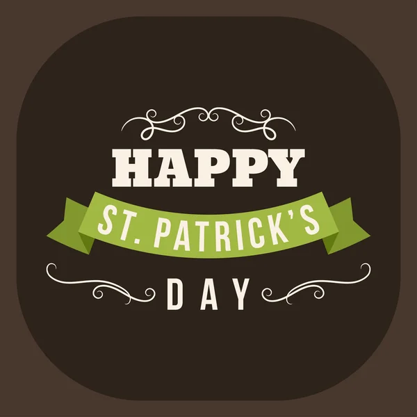 San Patricks Day disegno della carta. Design distintivo vacanza vintage — Vettoriale Stock