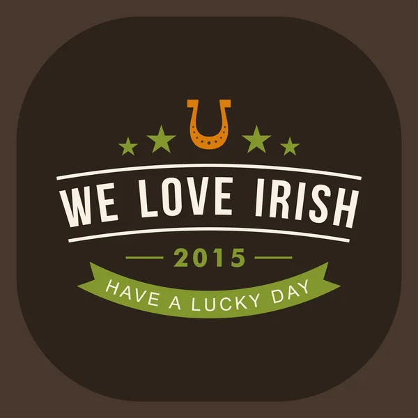 Carte St. Patricks Day. Insigne de vacances vintage design — Image vectorielle