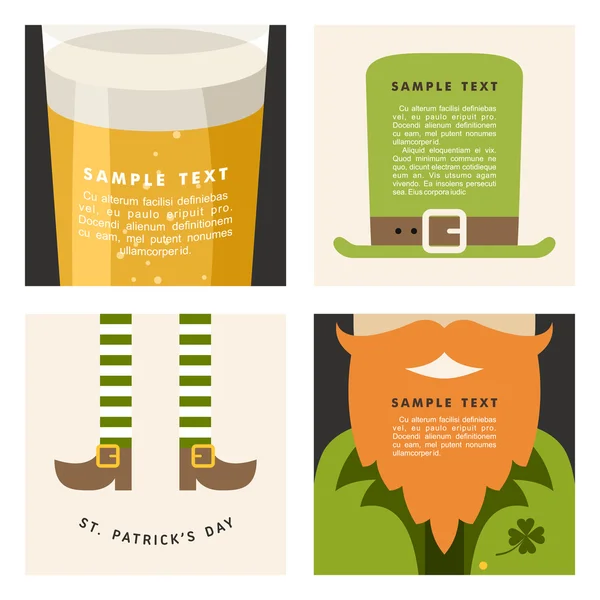 Reihe von St. Patricks Day Vektor Illustrationen. Urlaubsabzeichen-Design — Stockvektor