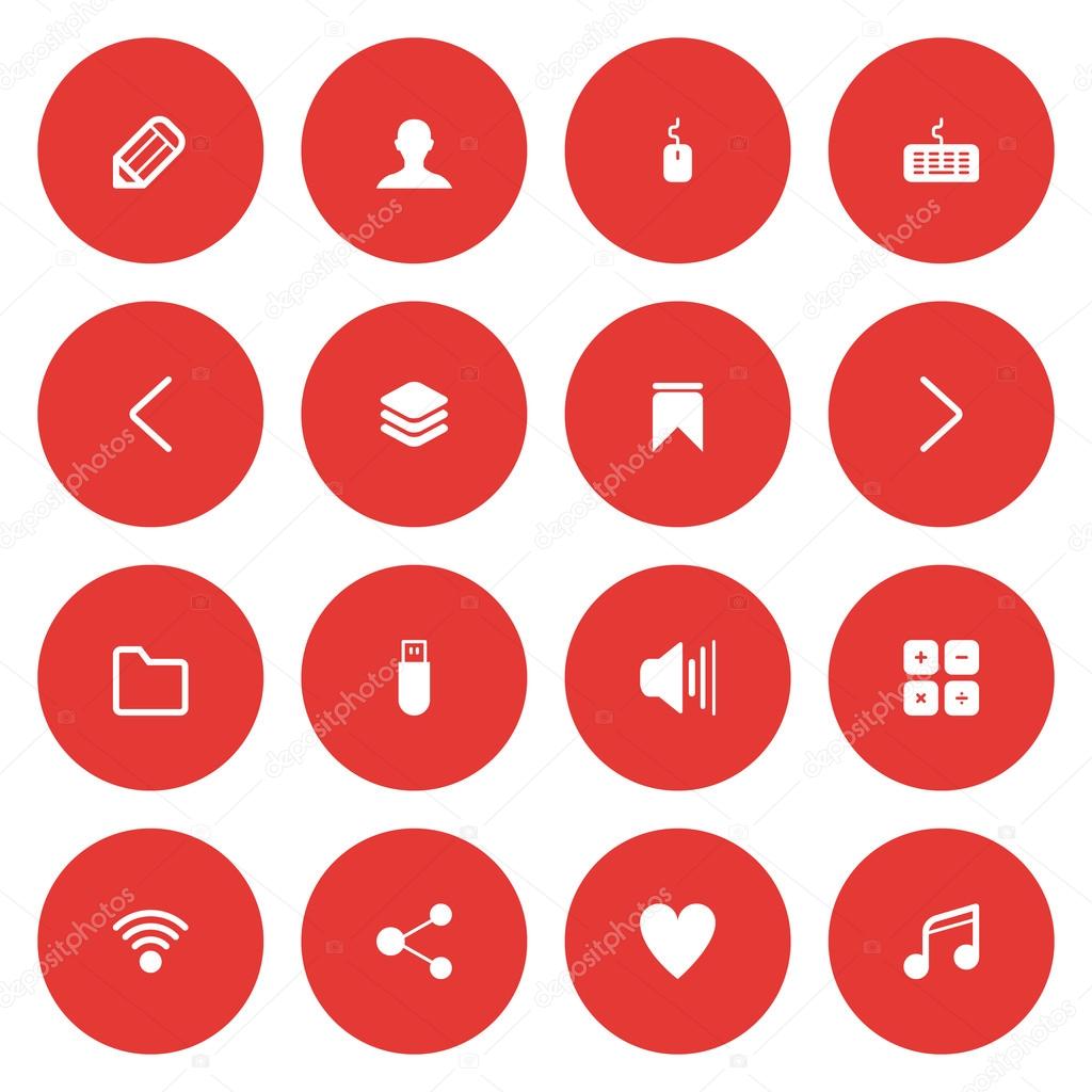 Flat icon set for web and mobile. User interface and navigation icons