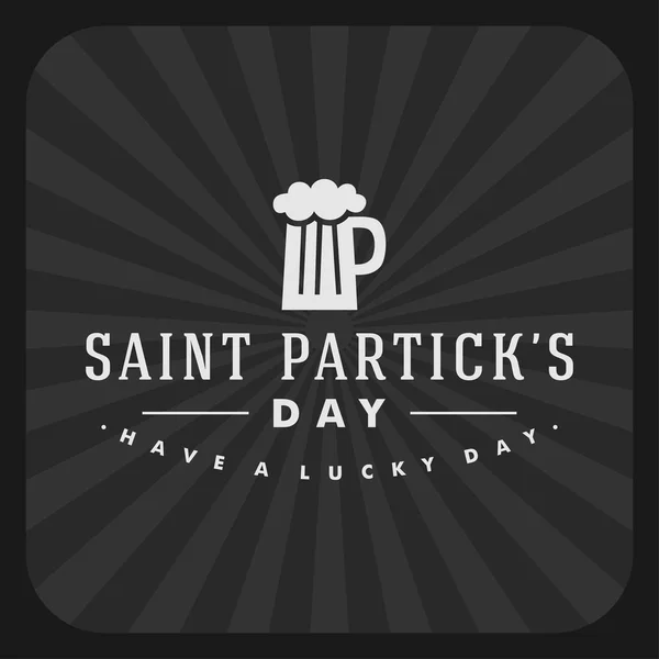 St Patricks Day retro karta Projektowanie. Starodawny wakacje odznaka projekt — Wektor stockowy