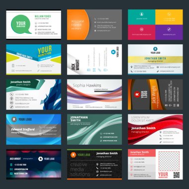 Vektör set modern yaratıcı kartvizit