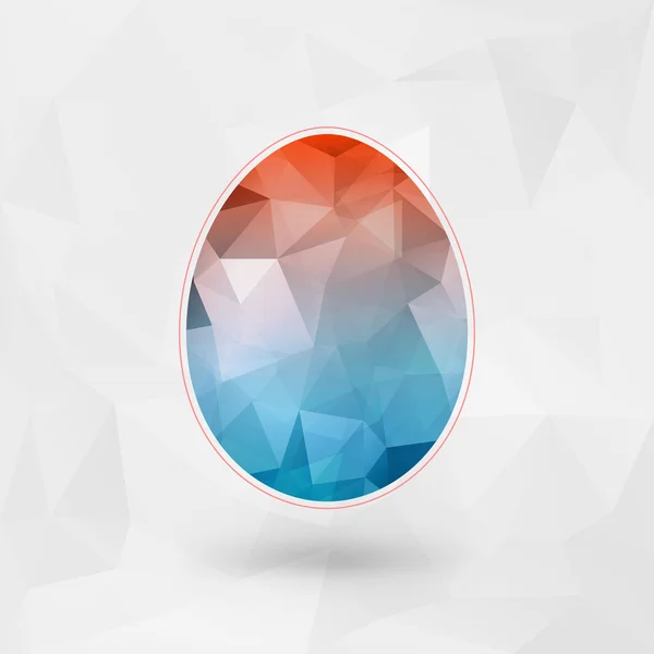 Happy Easter holiday greeting card dengan abstrak polygonal vector egg - Stok Vektor