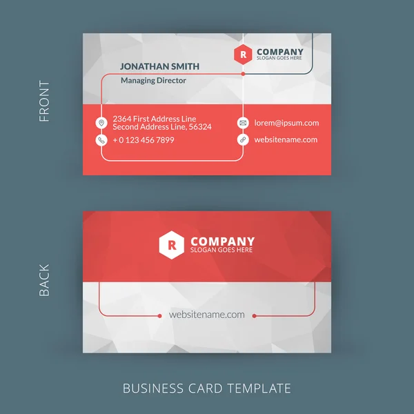 Vector modern creative and clean business card template. Flat design — Stock Vector