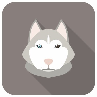 Hayvan öğe, dikey, düz tasarım vektör çizim. Siberian dış yapraklar