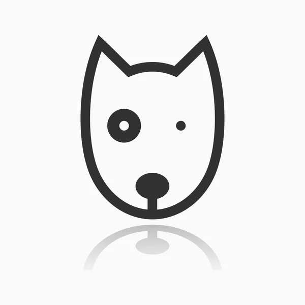 Animal Portrait Line Icon Vector Illustration. Dog — Stock Vector