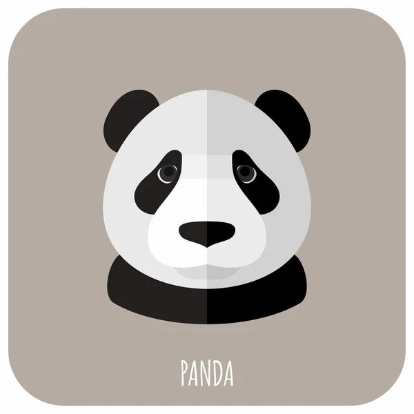 Zvířecí portrét s plochý Design vektorové ilustrace. Panda — Stockový vektor