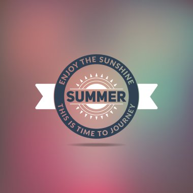 Retro yaz vintage etiket renkli arka plan üzerinde. tropik cennet, beach tatil, macera ve seyahat