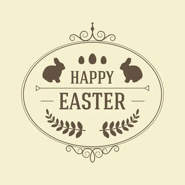 Buon giorno di Pasqua design distintivo vacanza vintage. Biglietto di auguri o poster di design vettoriale — Vettoriale Stock