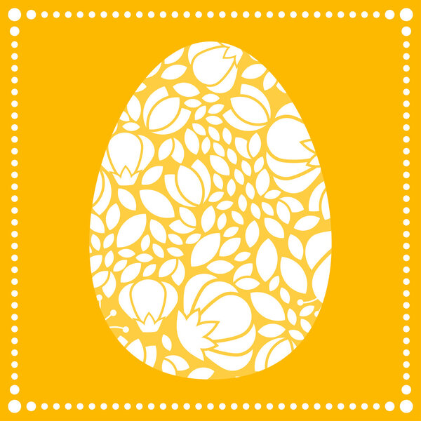 Happy Easter Day holiday vector illustration. Easter egg made of plants