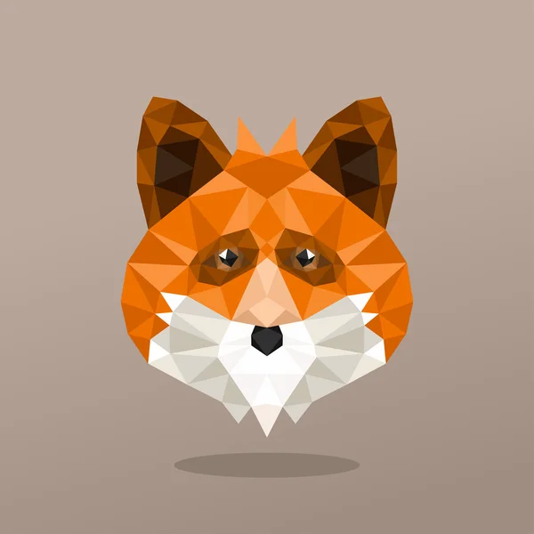 Dierlijke portret met veelhoekige geometrisch ontwerp vectorillustratie. Fox — Stockvector