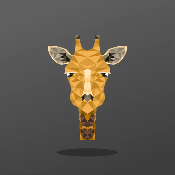 Tierporträt mit polygonaler geometrischer Designvektorillustration. Giraffe — Stockvektor