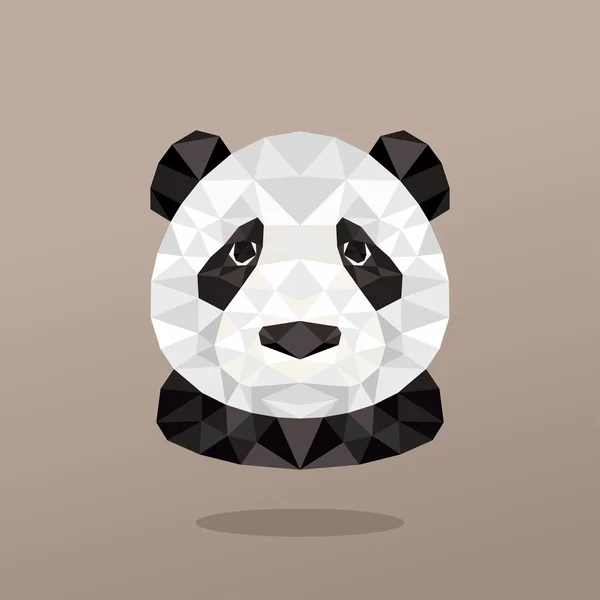 Retrato animal com ilustração vetorial de design geométrico poligonal. Panda. — Vetor de Stock