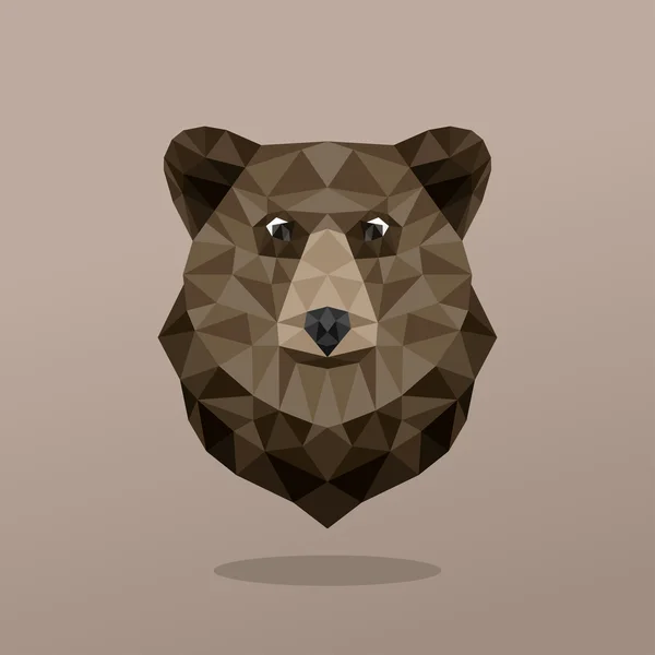 Animal Portrait With Polygonal Geometric Design Vector Illustration. Bear — Stock Vector