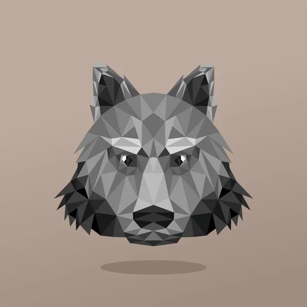 Tierporträt mit polygonaler geometrischer Designvektorillustration. Wolf — Stockvektor