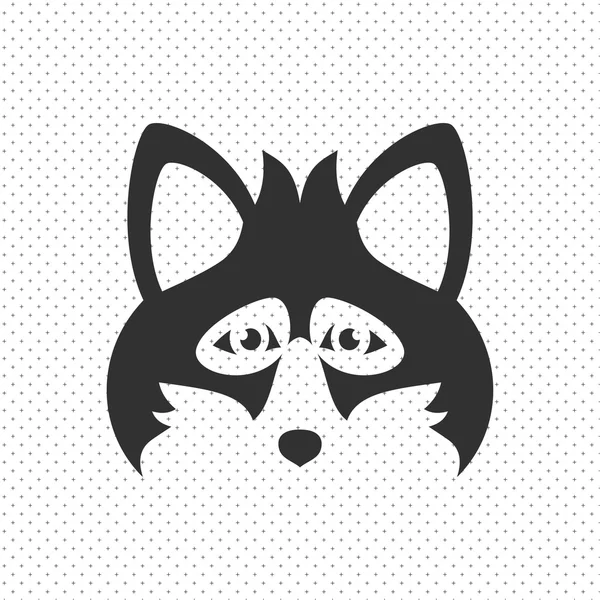 Illustration vectorielle de portrait animal noir simple. Renard — Image vectorielle