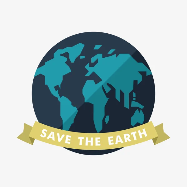 ビンテージの地球の日を祝うカードやポスター デザイン。地球を救う — ストックベクタ