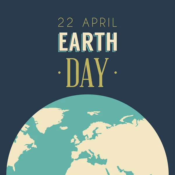 Vintage Earth Day Celebrating Card or Poster Design — Stock Vector