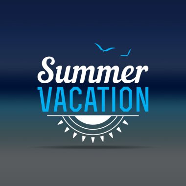 Retro yaz vintage etiket renkli arka plan üzerinde. tropik cennet, beach tatil, macera ve seyahat